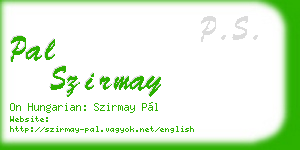 pal szirmay business card